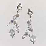  【float beads（淡水パール）pierce＆earring】淡水パール ピアス イヤリング クリア 透明感コーデ ニュアンス