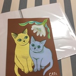 原画入り送料無料●コレクターズクリアファイル（5）手描き 猫 イラスト 絵 アート 絵画 収納 文房具 文具