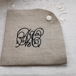 イニシャル刺繍オーダー　マスクケース　