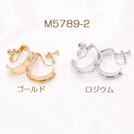 M5789-2-R 6個  デザインイヤリング ネジバネ式 Cフープ 8.5×24mm  3×【2ヶ】