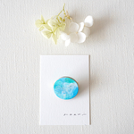 maru #1 革ブローチ (color :sky)