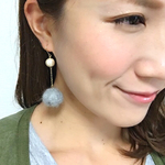 もふもふ＊コットンパールとウールピアス/イヤリング＊