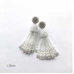 【NEW】Swarovski ×Beads tassel ピアス/イヤリング