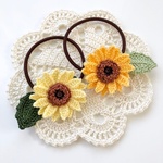 向日葵のヘアゴム2個セット
