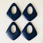 Blue Wood Rhombus Pendant Tops