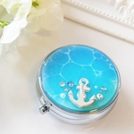 海のピルケース イカリ⚓️ レジン  青