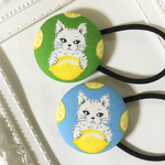 〈再販5〉レモンレモン猫ちゃん くるみヘアゴム セット