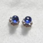 （１点もの）カイヤナイトのスタッドピアス（4mm・チタンポスト）