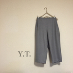 wool 100% フラノ ゆったりタックパンツ