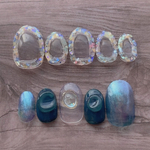 囲みシェルネイル ネイルチップ㉔