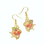 大正モダン千鳥ピアス/モダン花