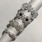 【限定価格】ビーズリング4つセット クリア①