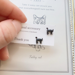 再販！ハロウィンに！黒猫ピアス