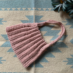 苦しくないコットン100%の編みマスク　大人なピンク