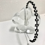 ビーズの小花のカチューシャ(ブラック)