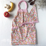 子どもエプロン＆三角巾✳︎ピンクの花柄