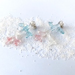 clear珊瑚のピアス【ピンク×アイスブルー】