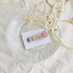 ドライフラワーのくすみピンクリングリングリングヘアクリップ♡