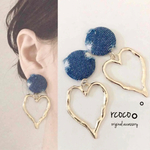 デニムハートピアス。゜イヤリング
