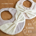BIG RIBBON  BIB ＊lavender×flower＊
