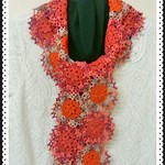 クラッシックなコットンお花マフラー