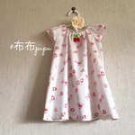 いちごのワンピース✳︎あみぐるみのいちご🍓付き✳︎お袖ふんわり✳︎80cm✳︎綿ローン
