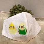 🦜再販！インコマスク　夏マスク　小花柄マスク　レディース 大きめマスク　さらしマスク　呼吸しやすいマスク　息のしやすいマスク　小池知事マスク　セキセイインコ
