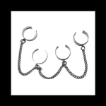 再販【4finger_PUNK RING】﻿サック チェーン 連結リング パンク ユニセックス  ゴシック 病みかわいい ヴィンテージ  アンティーク  リング