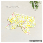 熱中症対策に！発熱時に！ダブルガーゼのネッククーラー＊大人＊水彩タッチの小花柄イエロー系