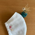 可愛いマスク　涼しいマスク　おしゃれマスク　刺繍マスク　水色マスク