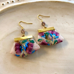 アンティーク刺繍リボンピアス【イヤリングに変更可能】