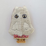 刺繍ブローチ　ハロウィンver.ねこ　おばけ