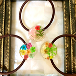 ☆花のヘアゴム三つセット☆ 夏らしいレジンのドライフラワー　押し花