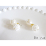 pearl × lacy round ピアス