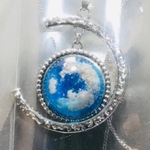 【青空のネックレス】蒼球の羅針盤 雲 天体 星 月 ネックレス⭐︎プレゼントに