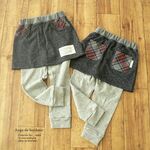 【100】デニム風ニット×接結 スカッツ