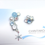 snow❄︎水色スワロ❄︎イヤーカフ イヤリング/ピアス