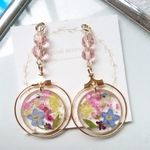 勿忘草&フープレジンピアス(イヤリング)