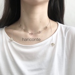 silk code necklace a2 /// ビーズネックレス、アレルギー対応、チョーカー、2way