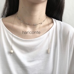 silk code necklace a4 /// ビーズネックレス、アレルギー対応、チョーカー、2way