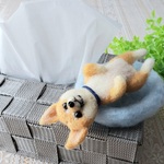 どこでもヘソ天☆柴犬飾り☆羊毛フェルト