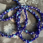 【6コセット】JIRI＊IVANA#チェコビーズ#czech beads flower8㎜  cobalt mix/white