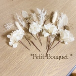 【32】ホワイト×ゴールド ヘッドパーツ ヘッドドレス 髪飾り プリザーブドフラワー ドライフラワー 