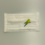 インコの刺繍　かわいんこマスク　プリーツマスク