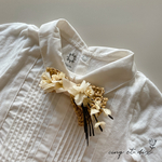 ベビー・キッズ リーフリボンネクタイ　Ruban Feuilles * écru × vanille