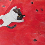 空は青いにゃ　小さな猫ロクちゃんシリーズ新作です！絵を飾る暮らし