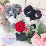 シュナウザー　双子兄弟　プリザーブドフラワー
