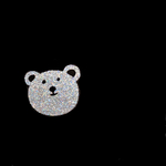 くまちゃん　アイロンシール　20×20 10枚　シルバー