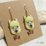 アルパカのゆるかわピアス・イヤリング♪（レッド）