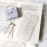 【再販】押し花 スマホケース  - tiny blue frame *。iPhone